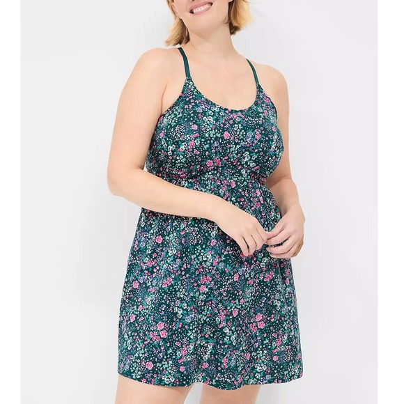Sleep by Cacique Women's Plus Size 18/20 Green Floral Chemise Cute Comfy - Picture 1 of 7